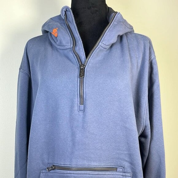 Timberland Pro Rain Repel Honcho 1/4 Zip Hoodie Blue SZ M Outdoors Hiking Rugged - Picture 1 of 8
